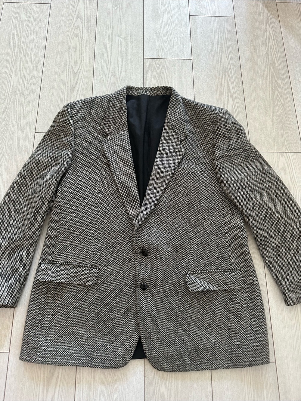 Classic Men's Herringbone Blazer - Gray